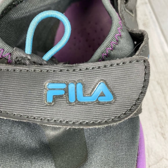 Fila Skele-Toes EZ Slide Women’s Size 7 Drainage Water Toe Shoes Gray Purple - Picture 6 of 12